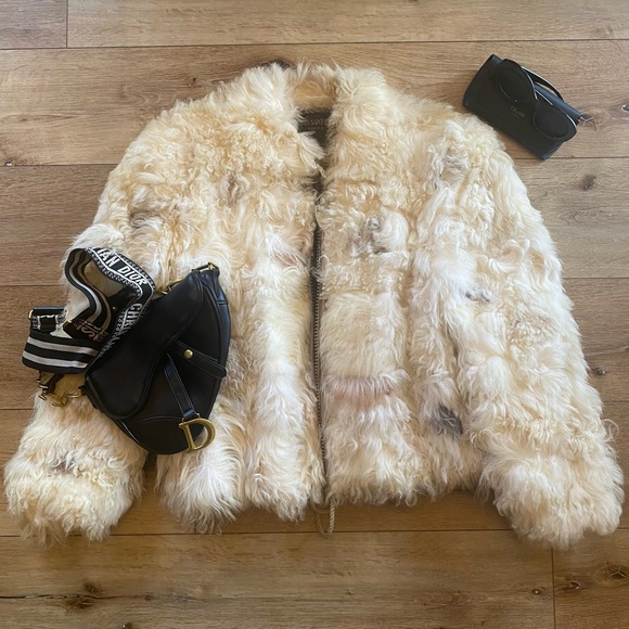 Jackets & Blazers - Vintage Paris Genuine Mongolian Lamb Fur Jacket - Luxe Winter Statement